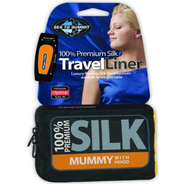 Inserție pentru sacul de dormit STS Silk Liner Stretch Panel Mummy albastru Pacific blue