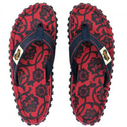 Șlapi Gumbies Islander Flip-Flops - Red & Blue Rose