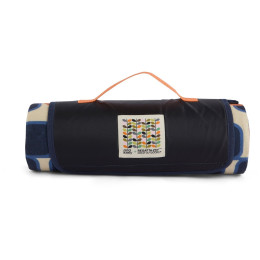 Pătură de picnic Regatta Orla Kiely Printed Picnic Blanket albastru/portocaliu Giant Square Flower Orange