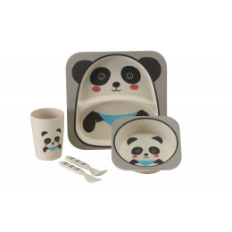 Set expus copii Vango Bamboo Panda Kids Set alb/gri
