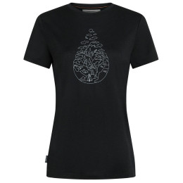 Tricou femei Icebreaker Women Merino 150 Tech Lite SS Tee Hike Path negru Black