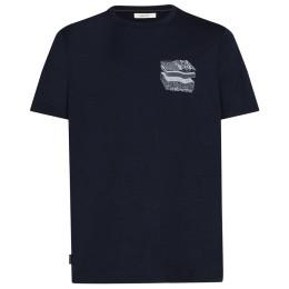 Tricou bărbați Icebreaker Men Merino 150 Tech Lite SS Tee Evolving Layers albastru închis Midnight Navy