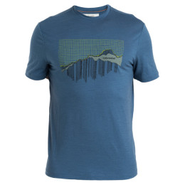 Tricou bărbați Icebreaker Men Merino 150 Tech Lite III SS Tee Pinnacle Grid albastru Dawn