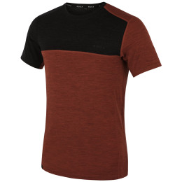 Tricou bărbați MOOA MerinoSilk Block 160 short portocaliu/ cinnamon melange
