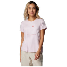 Tricou femei Columbia Sloan Ridge Graphic Short Sleeve Tee roz Pink Dawn Heather