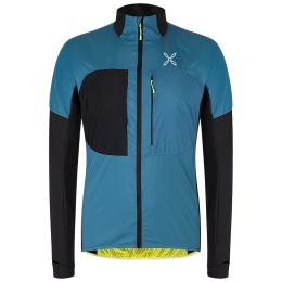 Hanorac funcțional bărbați Montura Traccia Octa Maglia negru/turcoaz SteelBlue/SunnyLime