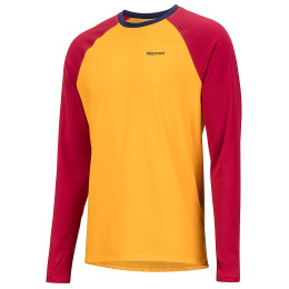Tricou funcțional bărbați Marmot Harrier LS Crew galben Golden Sun/Sienna Red
