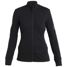 Hanorac funcțional de damă Icebreaker Women Merino 260 Quantum IV LS Zip negru/gri Black