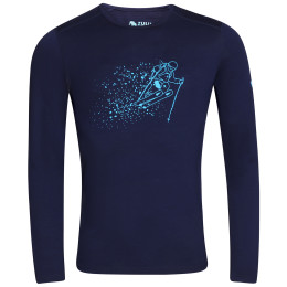 Tricou bărbați Zulu Merino Skier 160 Long albastru Navy