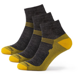 Șosete Zulu Merino Lite Women 3 pack gri/galben
