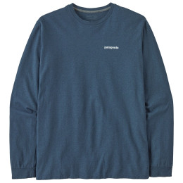 Tricou bărbați Patagonia P-6 Logo Responsibili Tee LS albastru Utility Blue