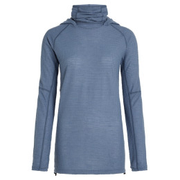 Hanorac femei Icebreaker Wom Mer 400 RealFleece Grid Pulover Hood albastru/gri Dawn