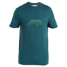 Tricou bărbați Icebreaker Men Merino 150 Tech Lite III SS Tee Icebreaker Ewe Bound verde / albastru Fathom Grn