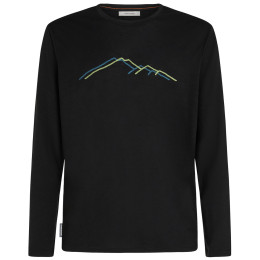Tricou funcțional bărbați Icebreaker Men Merino 150 Tech Lite LS Tee Rainer Ridge negru Black