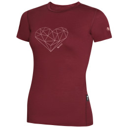 Tricou femei Zulu Merino 160 Short Heart vișiniu wine