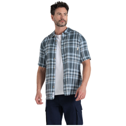 Cămașă bărbați Craghoppers Cartwright Short Sleeved Shirt albastru închis Blue Stone Check