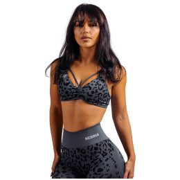 Bustieră Nebbia Medium Support Leopard Sports Bra Primal negru BLACK LEOPARD