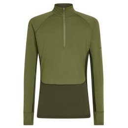Tricou funcțional bărbați Icebreaker Men Mer 200 ZoneKnit LS Half Zip verde închis Dkloden/Spha/Cb