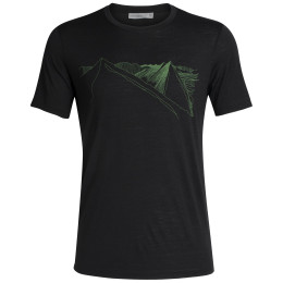 Tricou bărbați Icebreaker Mens Tech Lite SS Crewe Peak in Reach negru