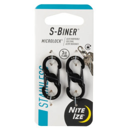 Carbinieră auxiliară Nite Ize S-Biner Microlock negru Černá