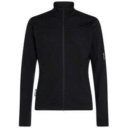Hanorac funcțional bărbați Icebreaker Men Merino Blend 300 RealFleece™ Descender LS Zip negru Black