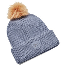 Căciulă femei Under Armour Halftime Ribbed Pom albastru