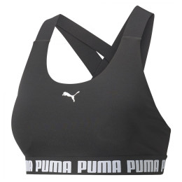 Bustieră Puma Mid Impact Feel it Bra negru/alb