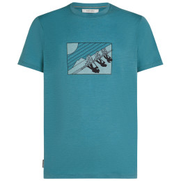 Tricou bărbați Icebreaker Men Merino 150 Tech Lite SS Tee In The Wild albastru deschis Topaz