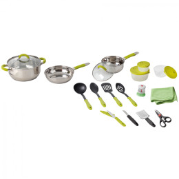Set pentru gătit Brunner Omnibox 18+2 argintiu/verde