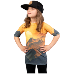 Tricou funcțional copii Drexiss All Sunset Yellow Merino Active