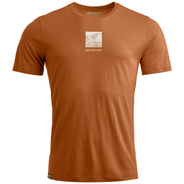 Tricou funcțional bărbați Ortovox 120 Cool Tec Abstract maro dechis Bristle Brown