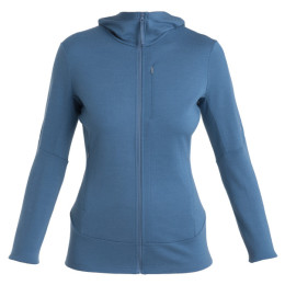 Hanorac funcțional de damă Icebreaker Women Merino 260 Quantum IV LS Zip Hoodie albastru Dawn