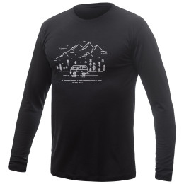 Tricou funcțional bărbați Sensor Merino Active Pt Van Life dl.rukáv negru