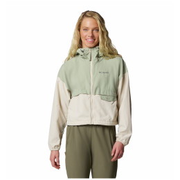Geacă femei Columbia Spire Valley™ Cropped Windbreaker verde Safari, Dark Stone