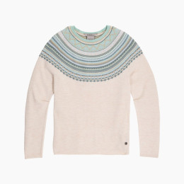 Bluză femei Royal Robins Westlands Fairisle Crew bej Chalk Htr Manzanita Pt