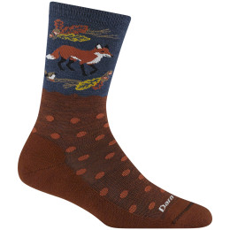 Șosete femei Darn Tough Wild Life Crew Lightweight With Cushion roșu fox foliage