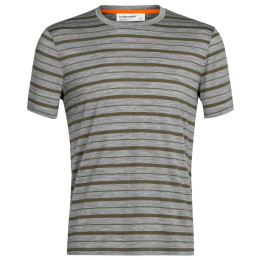 Tricou bărbați Icebreaker Mens Wave SS Tee Stripe gri