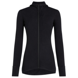 Hanorac funcțional de damă Icebreaker Women Merino Blend 200 RealFleece™ Descender LS Zip Hoodie negru Black
