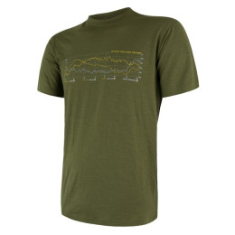 Tricou bărbați Sensor Merino Wool Active PT Track verde închis safari