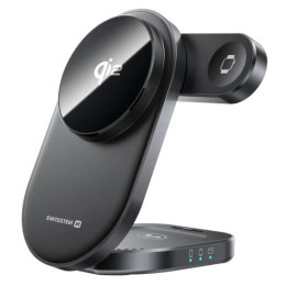 Încărcător fără fir Swissten MagBase 3-in-1 negru