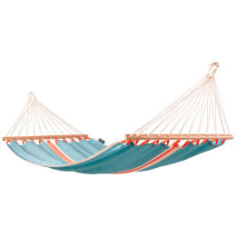 Houpací síť s tyčemi La Siesta Fruta Single albastru curacao