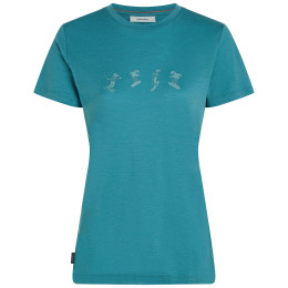 Tricou femei Icebreaker Women Merino 150 Tech Lite SS Tee Snow Day albastru deschis Topaz