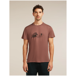 Tricou funcțional bărbați Icebreaker Merino Blend Core SS Tee Canoe Companions cărămiziu CAROB