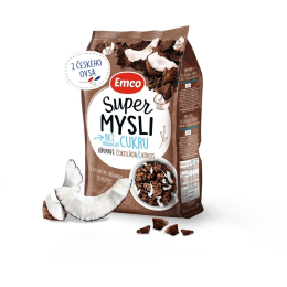 Müsli Emco Super mysli bez přidaného cukru čokoláda a kokos 500g