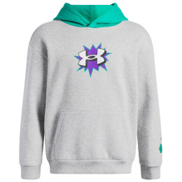Tricou funcțional copii Under Armour UA B Rival FLC Graphics Hd Mod Gray Light Heather gri deschis Mod Gray Light Heather / Geode Green / White