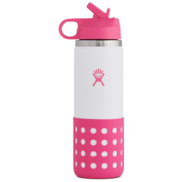 Sticlă copii Hydro Flask Kids Wide Mouth 20 oz Straw Lid/Boot roz