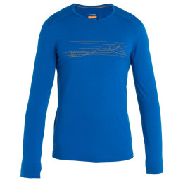 Tricou bărbați Icebreaker M 200 Oasis LS Crewe Ski Stripes albastru