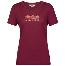 Tricou femei Icebreaker Tech Lite II SS Tee Mountain Geology roșu