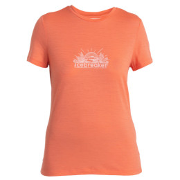 Tricou funcțional femei Icebreaker Women Merino 150 Tech Lite III SS Tee IB Grown Naturally portocaliu/