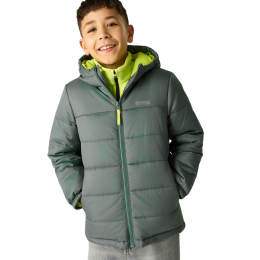 Geacă de iarnă copii Regatta Junior Hooded Marizion Dark Forrest Green khaki Dark Forrest (Wild Lime)
